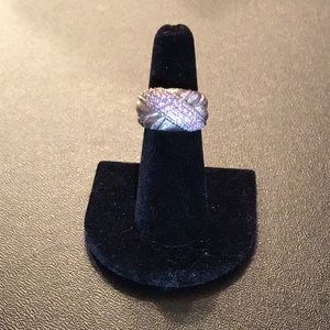 JUDITH RIPKA PINK DIAMONIQUE DOME RING IN 925 STERLING SILVER